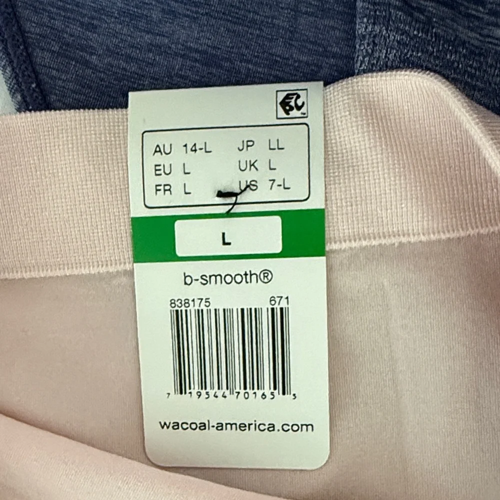 Four Wacoal High-Waisted Panties in Navy Denim Blue and Blush - Picture 6 of 7